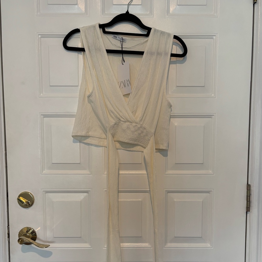 NTW ZARA wrap tie crop top